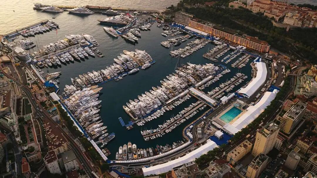 摩纳哥大力神港展会全景航拍